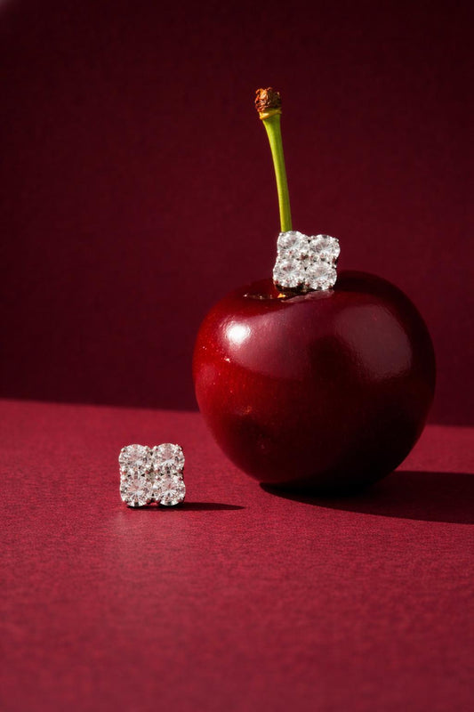 Boucles d'oreilles Trèfle - Moissanite