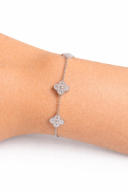 Bracelet 5 trèfles - Moissanite