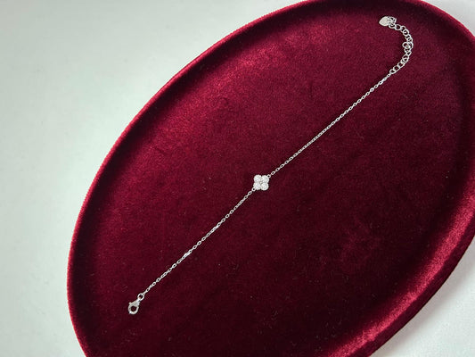 Bracelet trèfle - Moissanite
