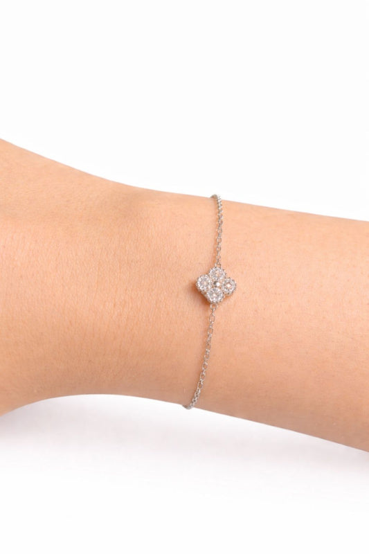 Bracelet trèfle - Moissanite