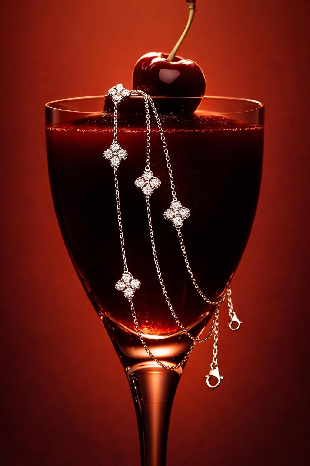 Bracelet 5 trèfles - Moissanite